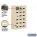 Salsbury Cell Phone Storage Locker - with Front Access Panel - 6 Door High Unit (8 Inch Deep Compartments) - 18 A Doors (17 usable) - Sandstone - Surface Mounted - Resettable Combination Locks